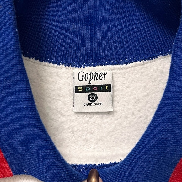 Gopher Sport Vintage Sweatshirt Sports Mom Contrast Collar 2X 1X XL - Picture 3 of 5